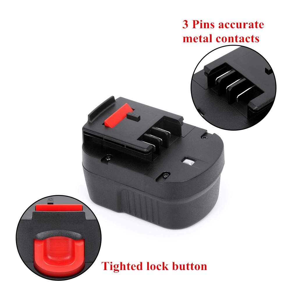 POWERAXIS 12V 2Ah Nicd HPB12 Rechargeable Battery for Black Decker 12V