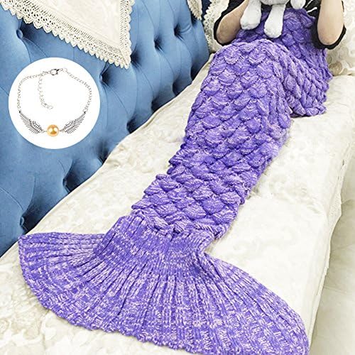 Christams Presents For Her, Xmas Presents For Women, Daughter Girl Birthday, Fish Scales Mermaid Tail Blanket Sleeping Bag (71"x35.5", Scales-purple)
