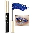 Colored Colorful Waterproof Mascara for Eyelashes Set,Blue White Black Brown Purple Long lasting Charming Voluminous Cruelty Free Vegan Eye Makeup (A-1Pc 2# Blue, A)