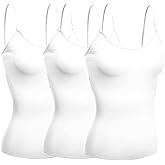 Emmalise Women's Camisole Built in Bra Wireless Fabric Support Short Cami