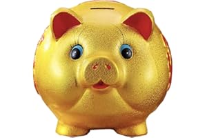 Golden Pig Piggy Bank Savings Box Ceramic Pig 19 CM