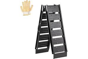 KOLOTOOL Motorcycle Loading Ramp for Truck, Aluminum Folding Ramps,750lbs Capacity, Lightweight Portable Motorcycle ramps for Pickup Trucks, 6 FT Used for Loading ATV, Lawn Mowers 72" L x 10" W Black