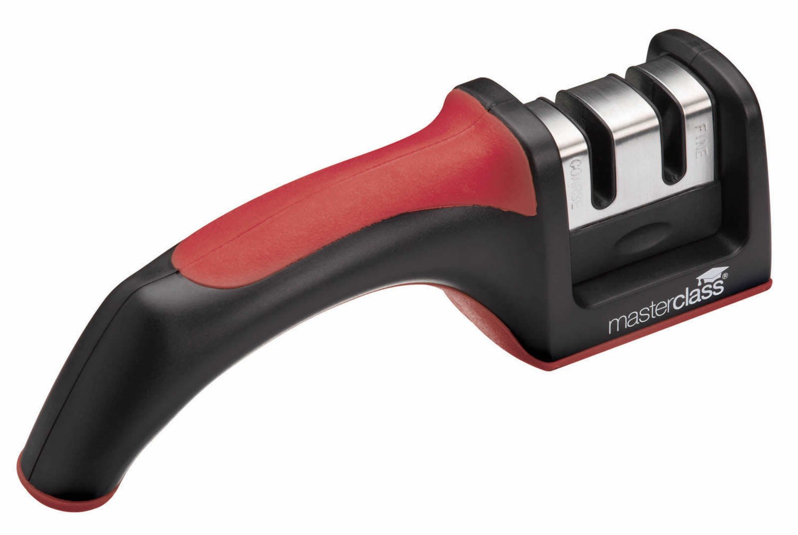MasterClass 2-Stage Pull-Through Knife Sharpener and Honer, Black/Red