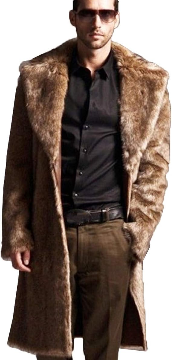 Amazon Jinpin ファーコート ロングコート フェイクファーコート 毛皮コート メンズ アウター コート ファージャケット ロング ジャケット 防寒コート トップス フェイクファー カジュアル ロング丈 長袖 ふわふわ 秋冬 防寒 厚手 大きいサイズ コート ジャケット 通販