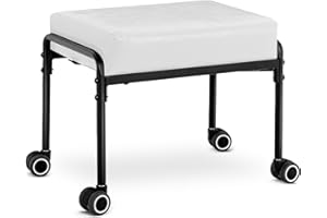 WUDOYO Low Stool with Rubber Wheels Wide Seat for Adult Adjustable Height for Kids