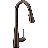 Moen Sleek Oil Rubbed Bronze One-Handle High Arc Kitchen Faucet with Pulldown Sprayer Featuring Power Boost for a Faster Clean, 7864ORB