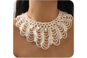 GIGB PBDK RBG Dissent Pearl Collar Necklace for Women Vintage Chunky Detachable Beaded Blouse Fake Collar Choker Necklace,Ruth Bader Feminist Collar Necklace