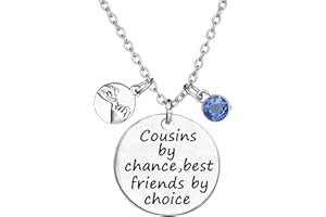 TISDA Cousin Jewelry, Cousins by Chance,Best Friends by Choice Necklace/Key Chain