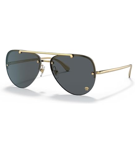Versace Kids VK 2002 10025A Gold Metal Aviator Sunglasses Brown Mirror Lens Versace VK2002 Kids L (52 - 13) with Gold lenses and Gold  main image 4