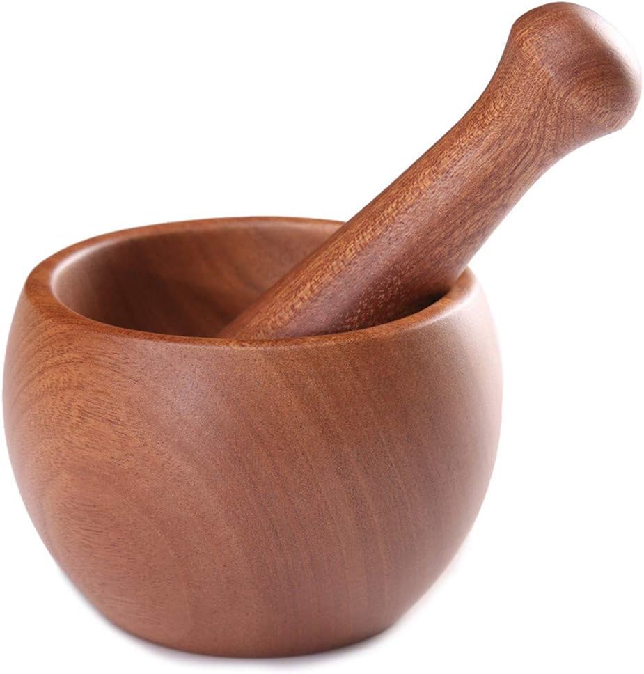 litthb Solid Wood Garlic Masher, Natural Logs, Safe and Healthy, Simple