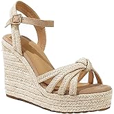 mikarka Sandals for Women 2026: Comfortable Wedge Platform Sandals Women - Braided Espadrilles for Women Ankle Strap Open Toe Wedges Heels Beach Sandals Summer Shoes