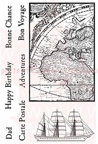 Woodware Craft Collection Bon Voyage Stamps Sheet, 3.5" by 5.5", Clear