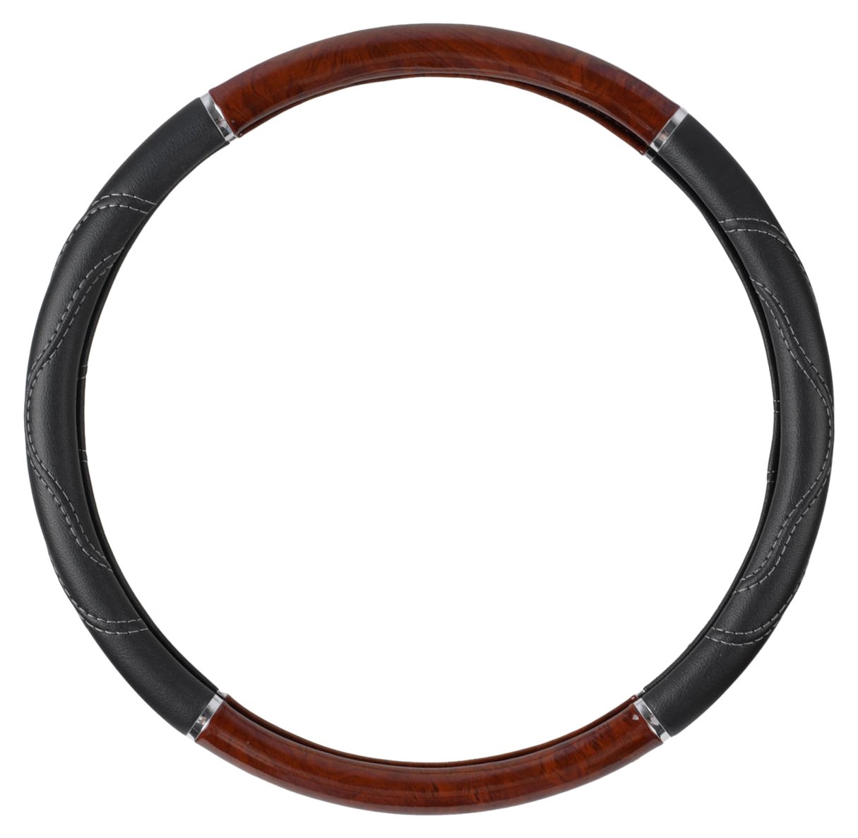 BDK SW-352-DW Dark Black 18 Inch Big Rig Steering Wheel Cover for Trailer Truck Car 18" Inch XLarge, 1 Pack (Cherry Wood)