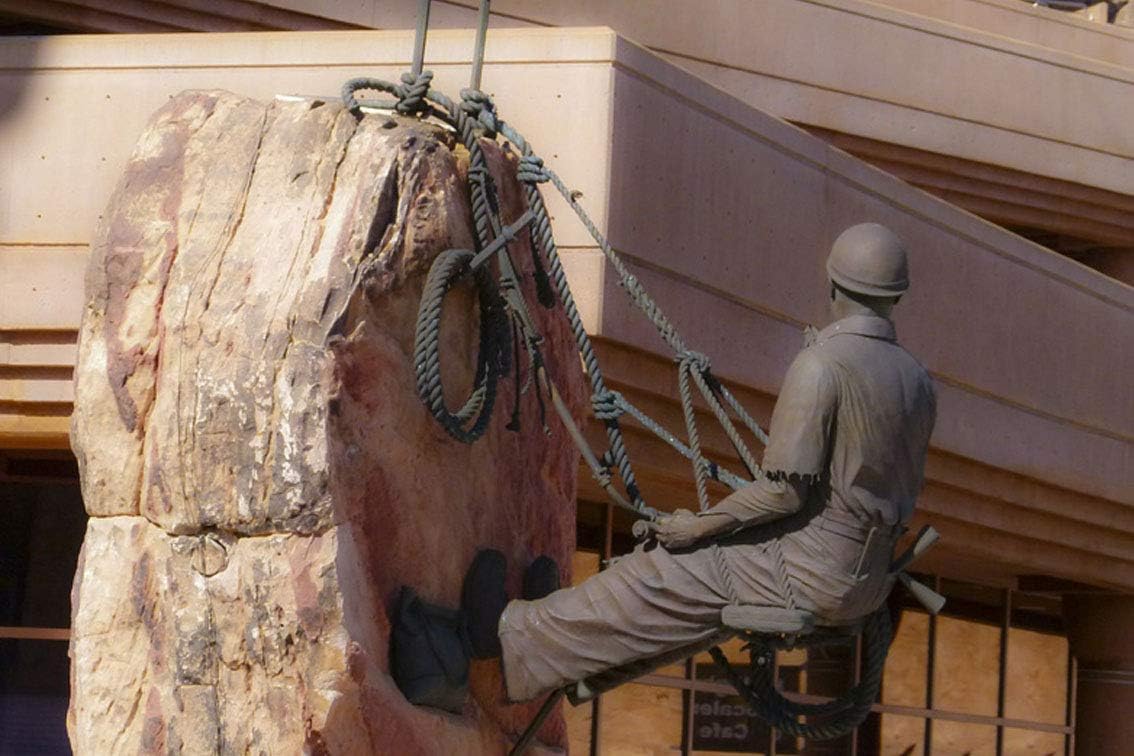 ING Wall Art Print on Canvas(32x21 inches)- Lake Mead Statue Memorial Reservoir Hoover Dam