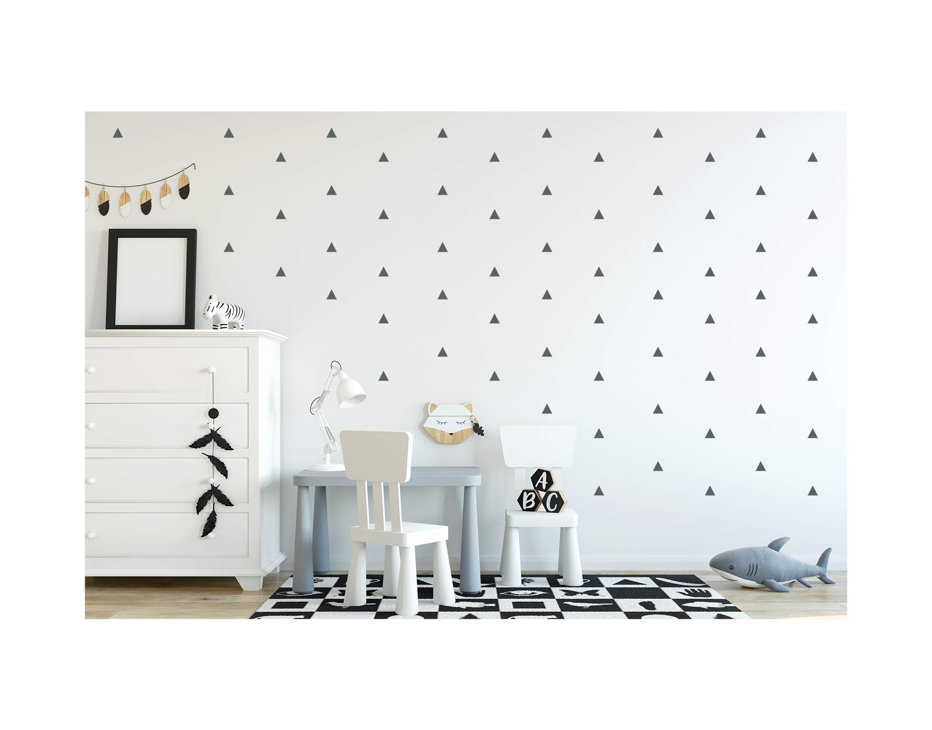 StickerDeen | Triangle Arizona Style Shape Decoration Removable Wall Art Vinyl Decal Stickers | (Pack of 80) (Dark Grey)