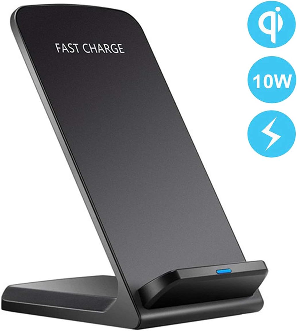 HFAN Fast Wireless Charger, Qi-Certified Wireless Charging Stand,7.5W Compatible for iPhone Xs Max/XR/XS/X/8/8 Plus,10W Fast-Charging for Galaxy S10/S10 Plus/Note 9/S9/, 5W All Qi-Enabled Phones