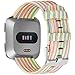 Maledan Compatible with Fitbit Versa Bands for Women Men, Small, Rainbow Pattern