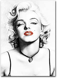WDQTDW Impresión De La Lona Marilyn Monroe, Pintura En Tela, Póster De