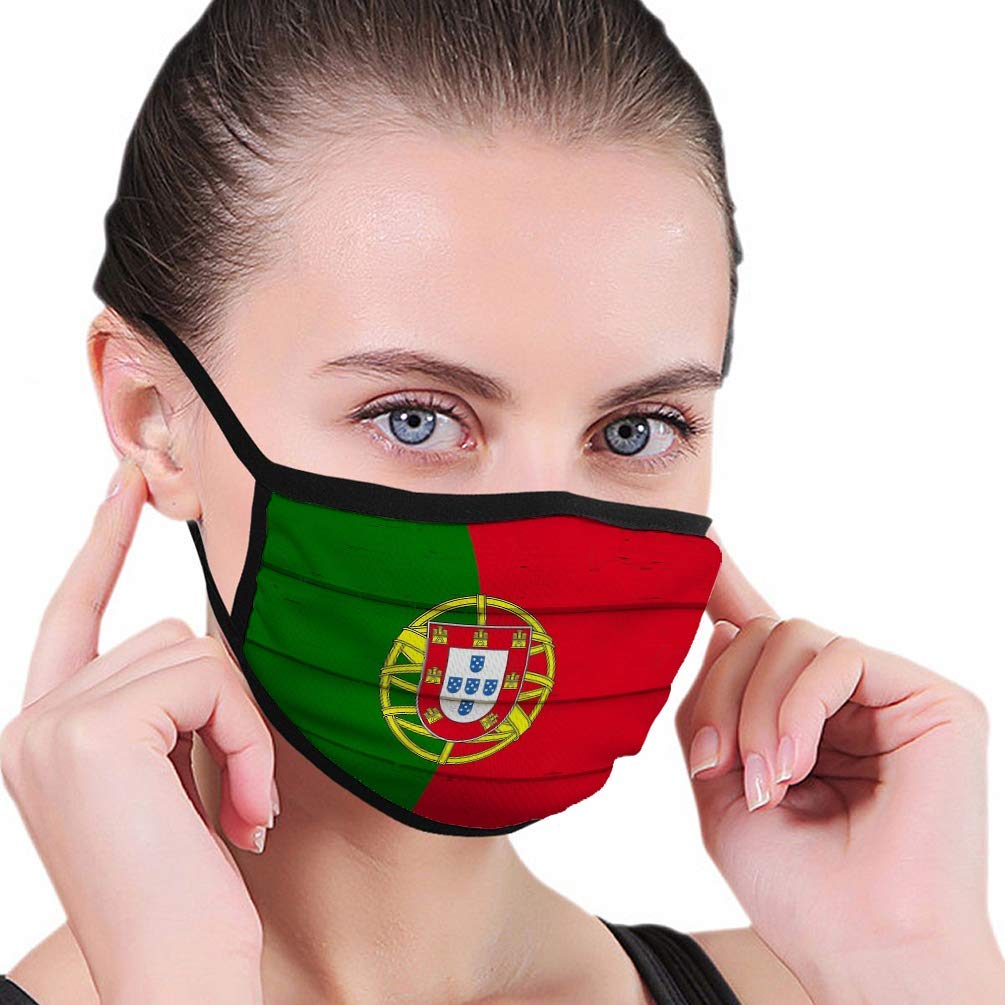 Comfortable Printed mask, Flag Portugal Wood Sports