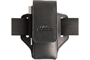 Topstache Leather Multitool Sheath for Belt - Leather Multitool Holder for Belt - EDC Belt Organizer Multitool Pouch - Two Magnetic Closure Multitool Holster - Belt Loop Leather Multitool Case, Black