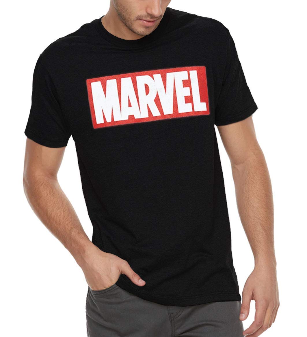 Photo 1 of Marvel Men's Comics Simple Classic Logo T-Shirt, Black, XXL