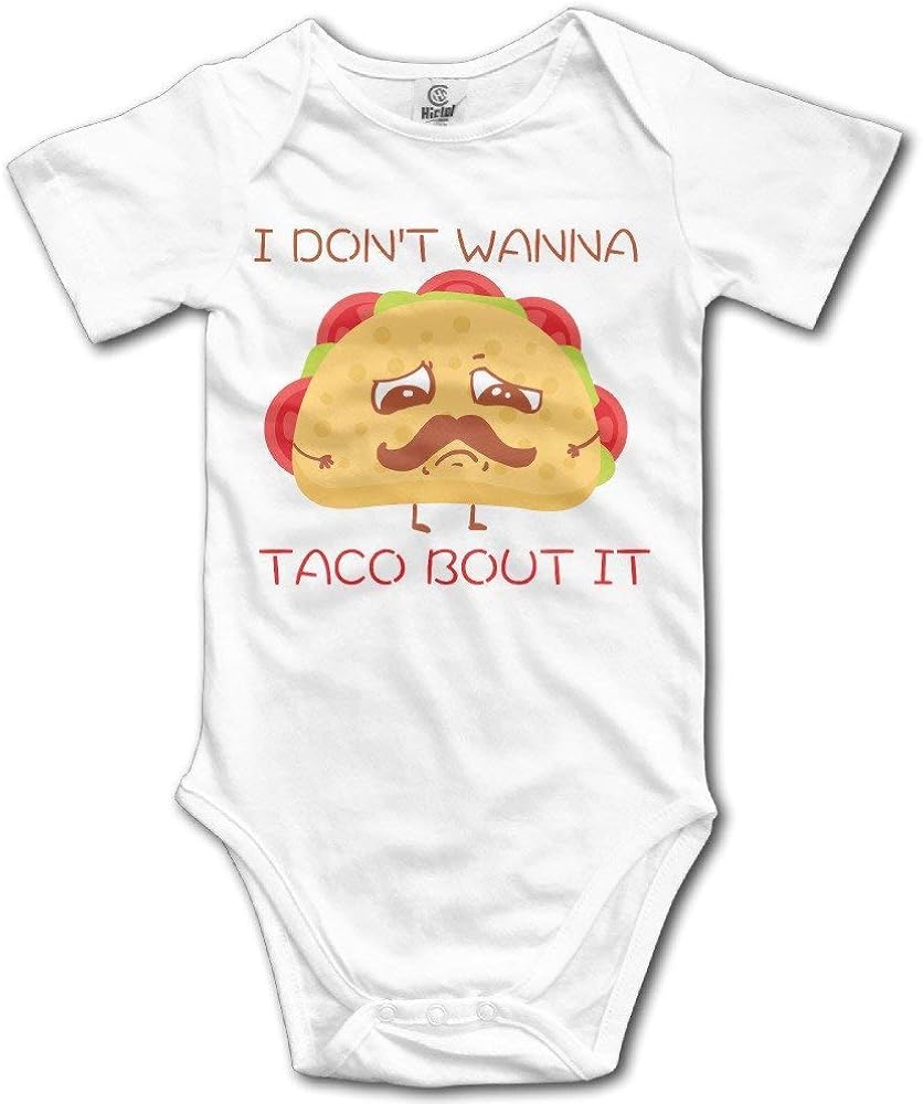 Apytgk6ML Baby 100% Cotton Short Sleeve Onesies Toddler Bodysuit I Don Wanna Taco Bout It BabySuits