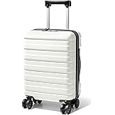 Lekesky 16 Inch Underseat Carry On Luggage Airline Approved, Small Hard Shell Suitcase with TSA Lock Spinner Wheels, Lightweight Personal Item Carry-On for Travel, Beige-Brown