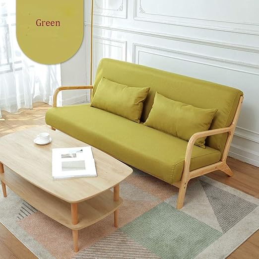 Amazon Com Dygzh Sofa 5 Colors Living Room Office On Modern Wood Sofa Fabric Soft Modern Wooden Lounge Chair Color Green Size 161x78x75cm Kitchen Dining