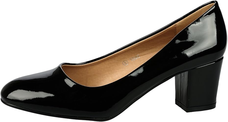 ladies black court shoes size 5