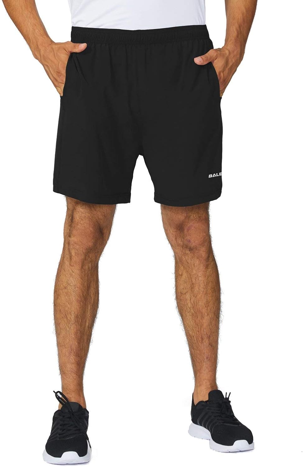 BALEAF Men's 5 Inches Running Athletic Shorts Zipper Pocket : Clothing