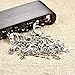 20 Pieces Wooden Box Latch Hook Kits - Thickened Silver Jewelry Box Lock Hook Clasp, Right Latch Hook Hasp Horn Lock, Drawer Latch Hardware with 80 Replacement Screws (Silver)