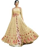 Women's Heavy Embroidered Work Bridal Wedding cream colour Dress and Anarkali (free size)