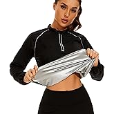 NINGMI Sauna Jackets for Women Long Sleeves Sweat Suit Weight Loss Shirt Zipper Workout Gym Exercise Body Shaper