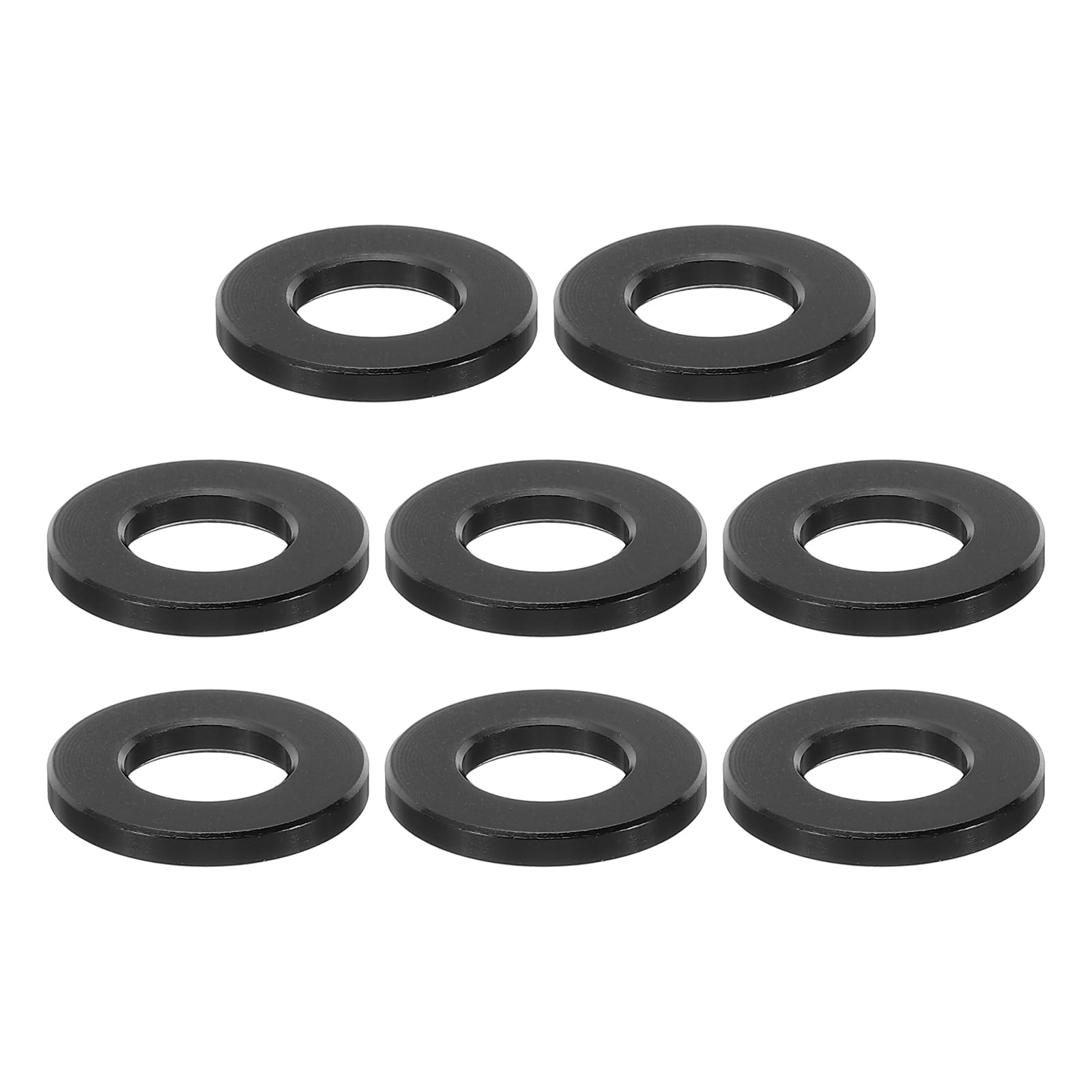 PATIKIL M8 Aluminum Spacer, 8 Pcs Metal Spacers Aluminum 8.2mm ID x 16mm OD x 2mm L Aluminum Spacer Screw Standoff Round for 1/3in or M8 Screw Bolts, Black