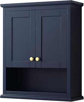 Wyndham Collection Avery Wall Mounted Bathroom Storage Cabinet In Dark Blue Amazon Com