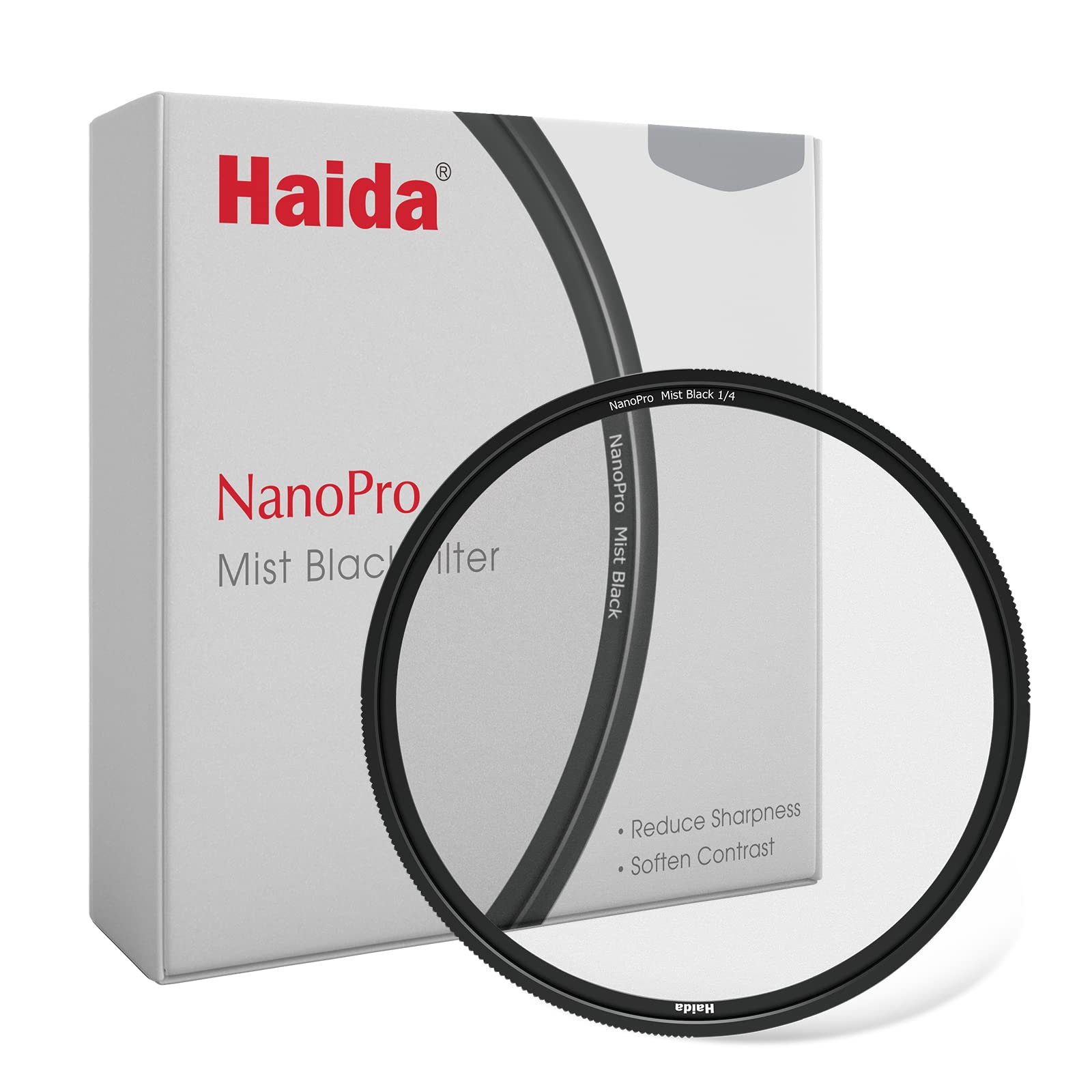 Haida 82mm Mist Black 1/4 Filter Diffusion Effect Soft Glow Lens Filter (NanoPro Series)