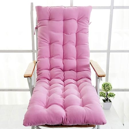 Zhuan Not Skid Rocking Chair Cushion Thicken High Back Chair Cushions With Ties Indoor Outdoor Recliner Pads Mat Pink 48x130cm 19x51inch Amazon Co Uk Kitchen Home