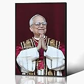 Pope Leo Xiv Canvas Wall Art, Catholic Religious Picture Poster, Pope in Prayer Glossy Print Painting for Church Prayer Room, Christian Home Wall Decor 12x16in Unframed (Made In USA)