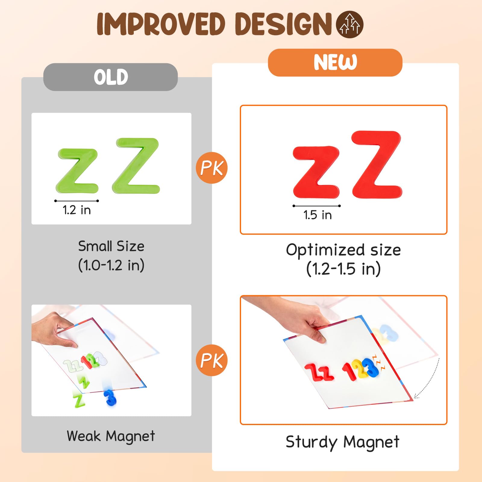 JoyCat 78 Pieces Magnetic Letters Numbers Alphabet Fridge Magnets ABC 123 Preschool Educational Learning Plastic Colorful Toy Set Uppercase Lowercase Math Symbols for Toddlers Kids