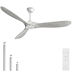 CACI Mall 60" Ceiling Fan,no Light,Natural Solid