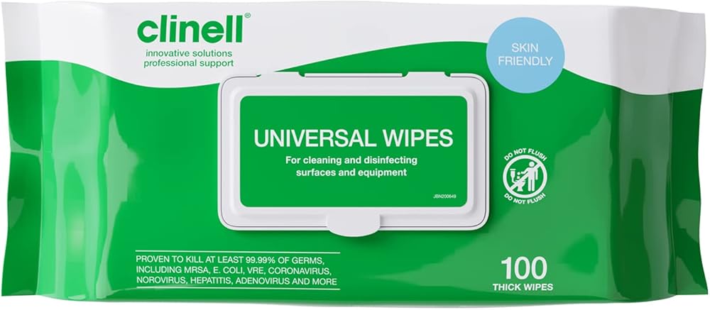 Clinell Universal Cleaning and Disinfectant Wipes 6x100 Extra Thick Heavy Duty