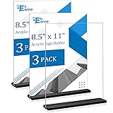 EHWINE 3 Pack Acrylic Sign Holder 8.5 x
