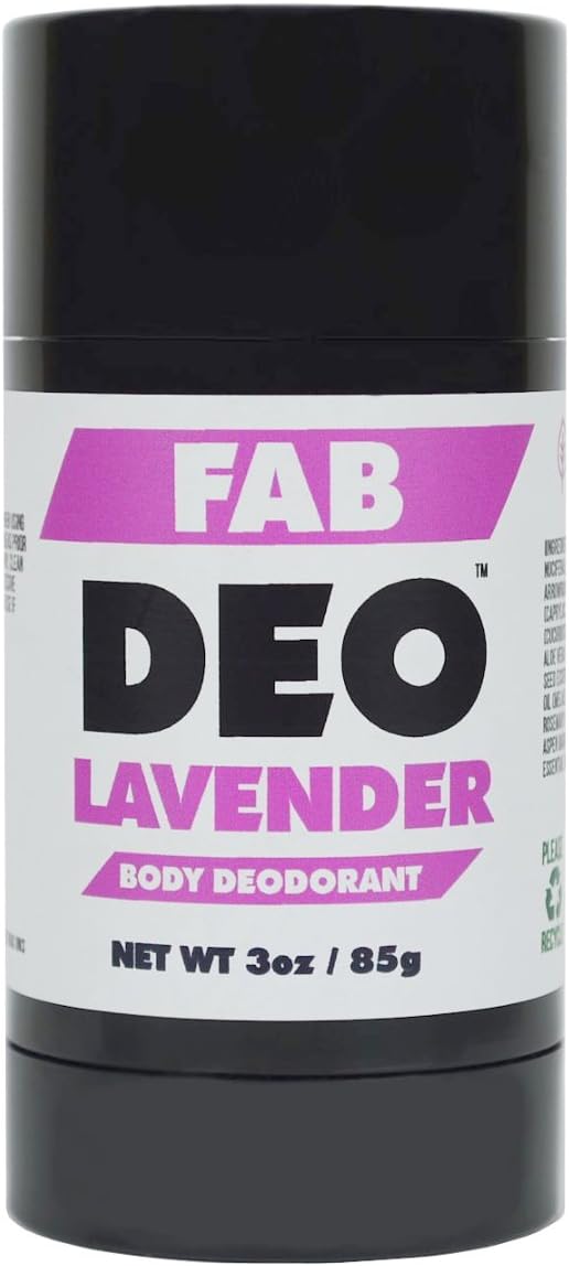 FabDeo LAVENDER Natural Deodorant 3 oz - Vegan and Cruelty Free - No Sulfurs or Heavy Metals - America's Favorite