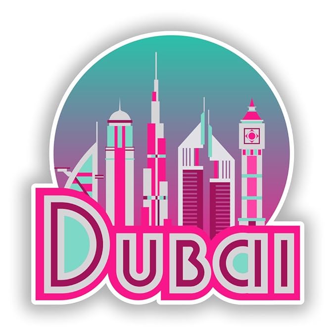 2 x 10cm/100mm Dubai Vinyl Stickers Travel Luggage 10696 Amazon.co.uk
