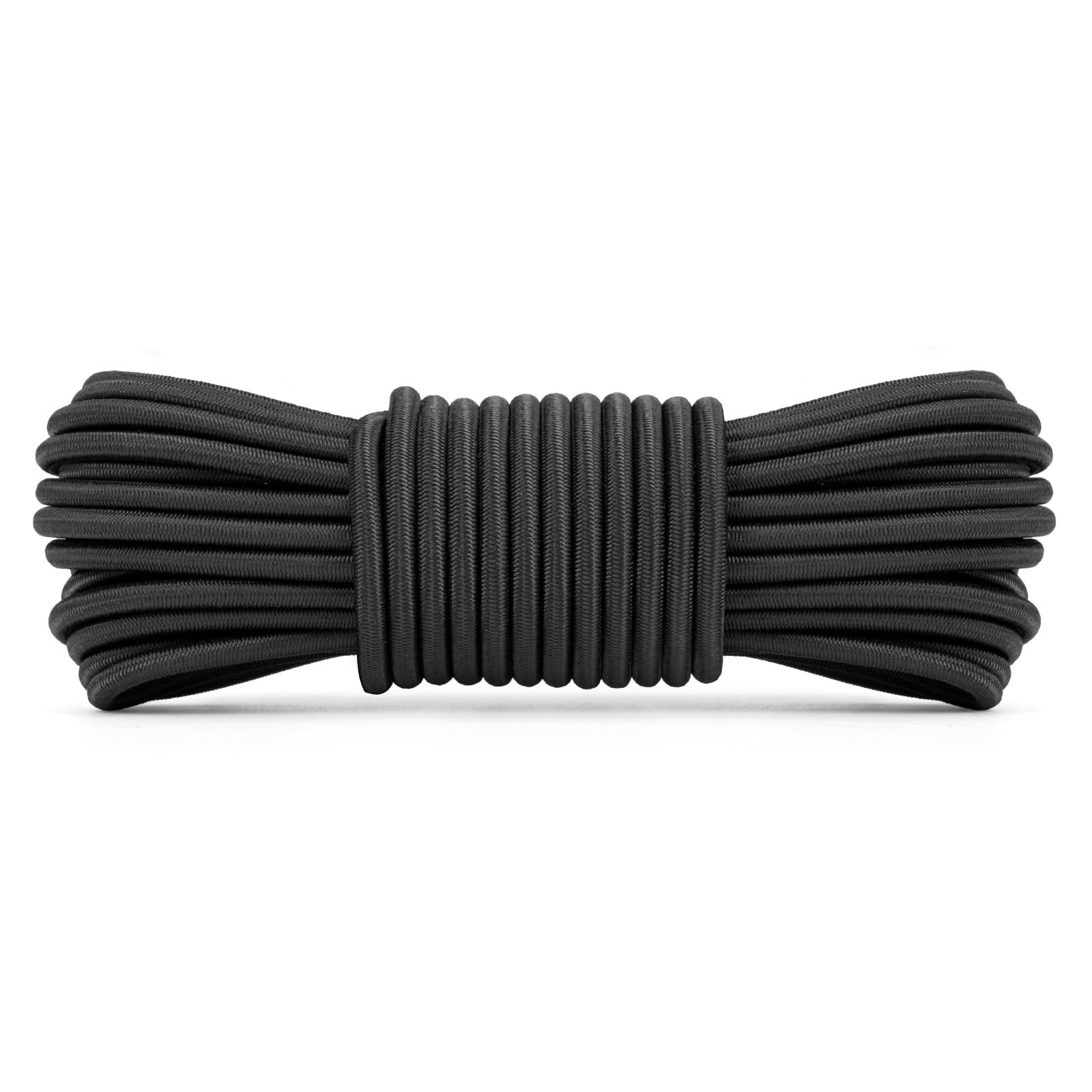Abma Cord Bungee Cord 4mm 10M Elastic Shock Cord 100% Stretch Elastic Bungee Rope for Tarpaulin, Trailer, Backpack, Tent Pole, Kayak - Black