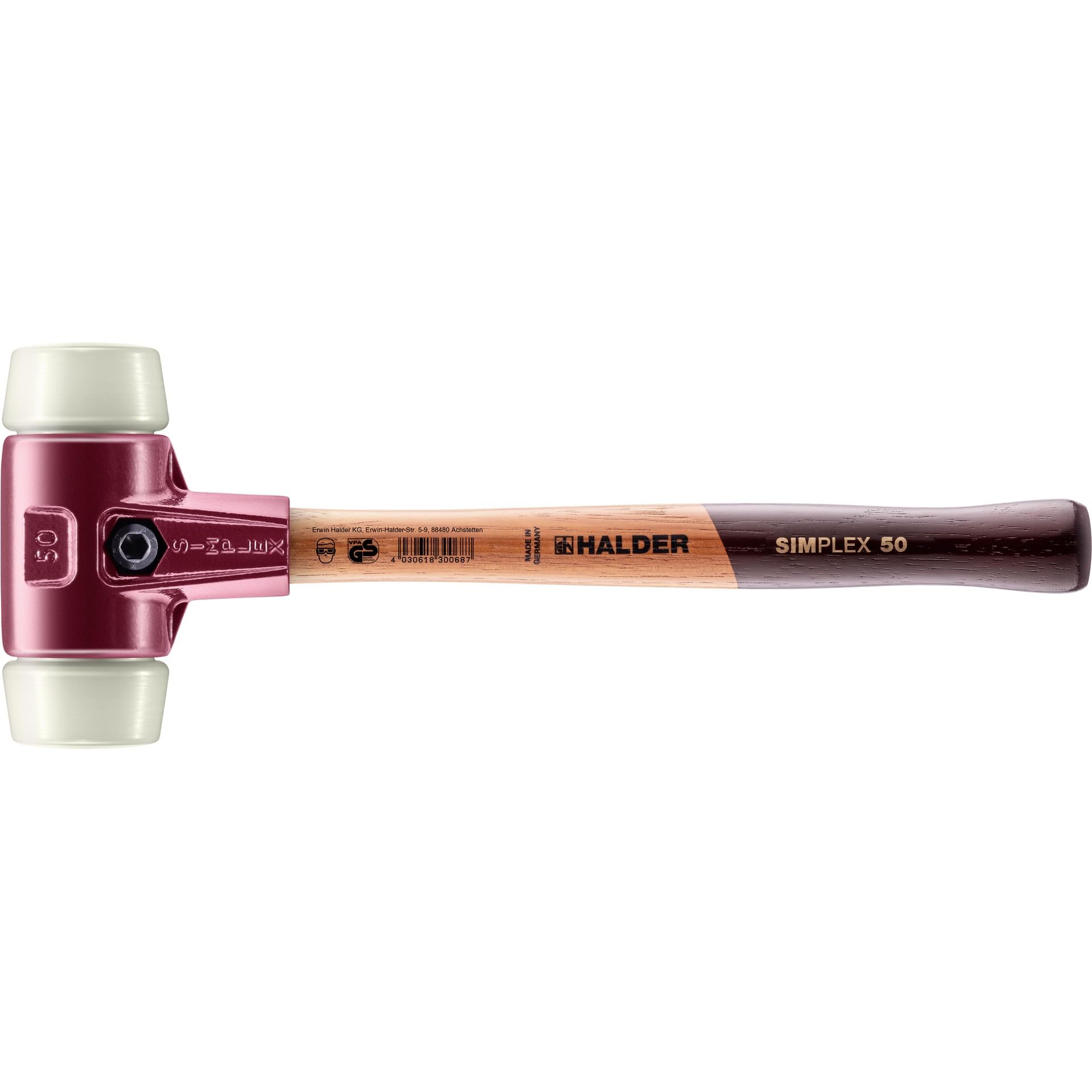 Halder 3008050 50 mm 3008 Nylon"Simlpex" EH Soft-Face Mallet - Multi-Colour