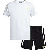 Reebok Boys Athletic Shorts Set - 2 Piece Summer Clothes Outfit with Graphic Tee and Boys Basketball Shorts for Active Kids