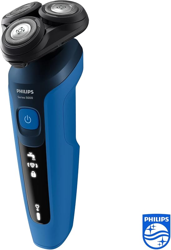 Series 5000, Rasoir électrique 100 % étanche, Lames ComfortTech à 360°, Têtes de contour, Affichage avancé, Tondeuse de précision SmartClick, S5466/18
