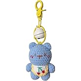 Bear Keychain Handmade Crochet Pendant Exotic Animals Handbag Charm Car Cartoon Creative Funny Gifts For Men And Women (azure)