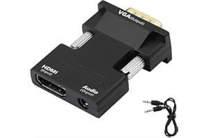 HDMI to VGA, Gold-Plated Adapter (Female to Male) for Computer, Desktop, Laptop, PC, Monitor, Projector, HDTV, Chromebook, Ra